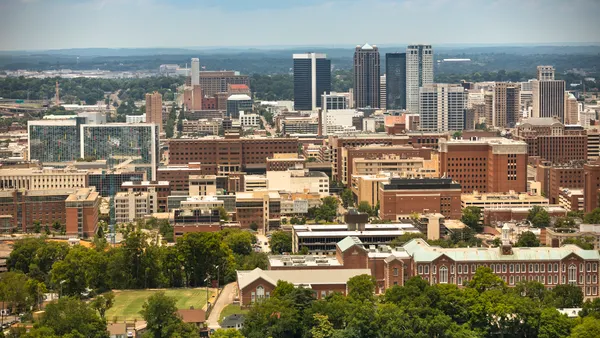 A city skyline.