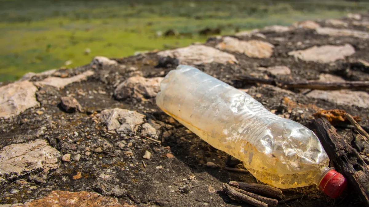 Plastic bottle in nature