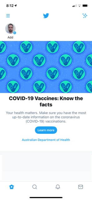 Twitter COVID vaccine prompt