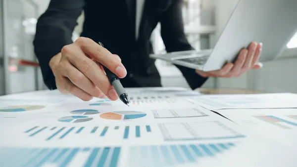 business documents with charts
