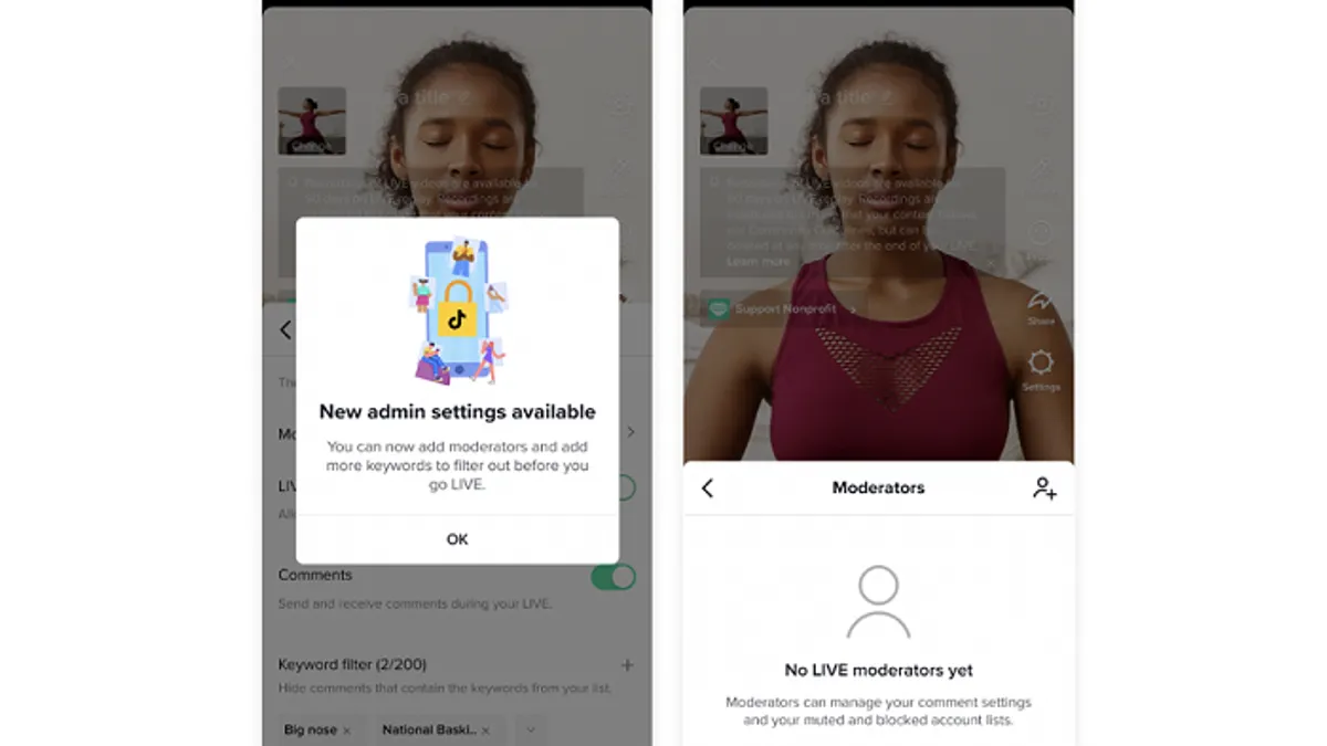 TikTok live stream update