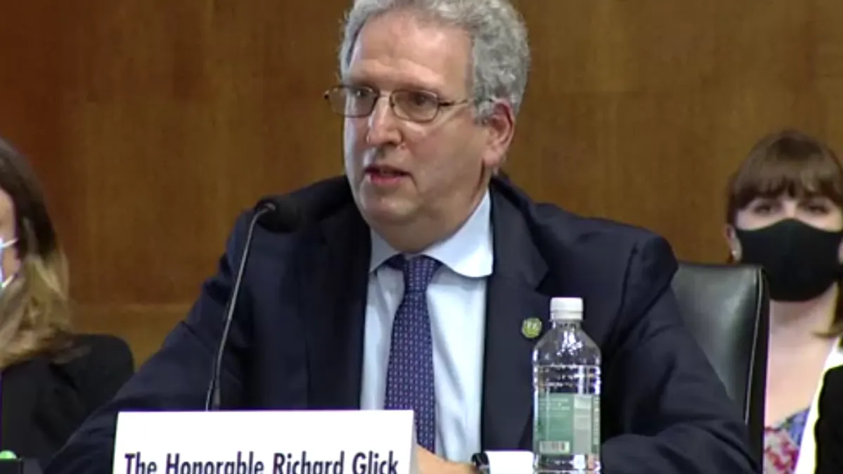 FERC Chairman Richard Glick testifies at Senate Energy and Natural Resources Committee hearing.