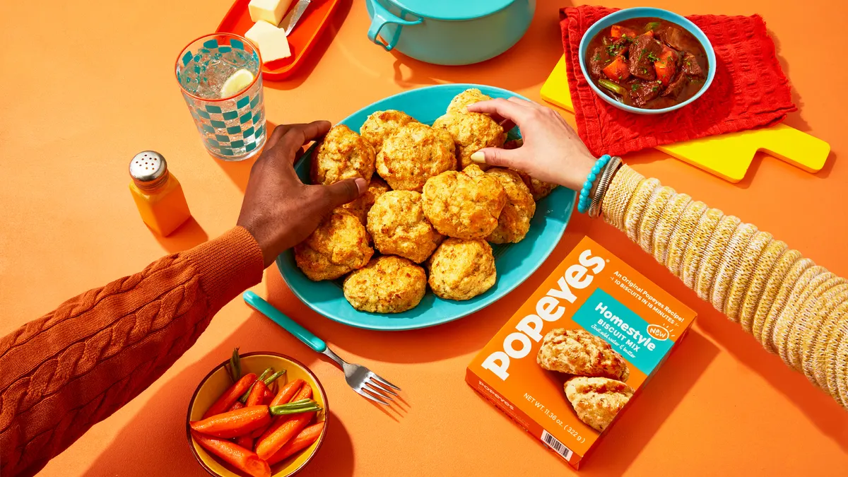 A box of Popeyes biscuits now being sold in retail