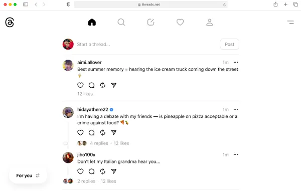 Threads web app