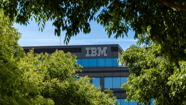 Exterior view of and IBM building surrounded by trees in France on May 20, 2025.