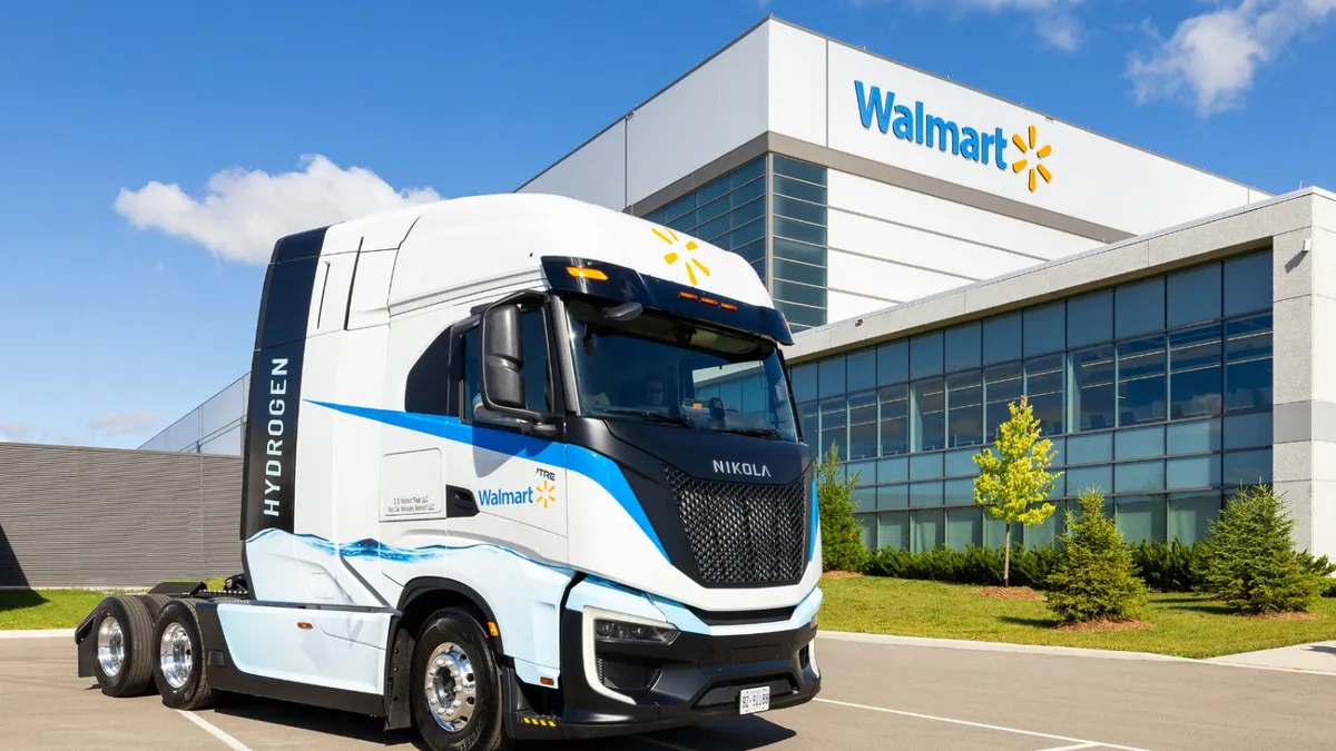 Nikola Walmart hydrogen truck battery electric