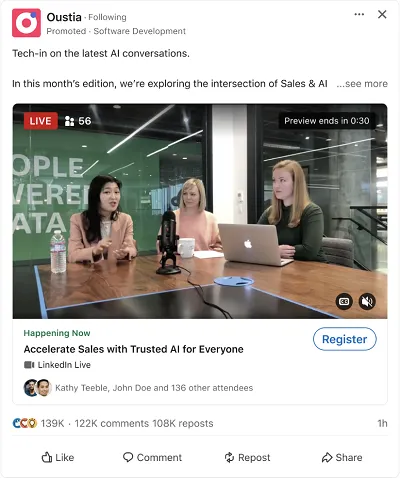 LinkedIn Live Event Ads