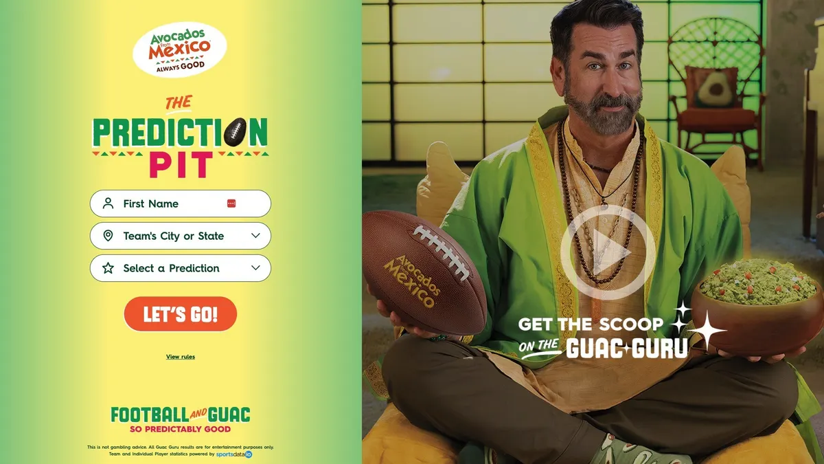 Comedian Rob Riggle stars as Guac Guru as part of a new AI program from Avocados From Mexico.