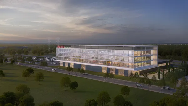 A rendering of Astemo Americas' planned regional headquarters and campus in Wixom, Michigan.