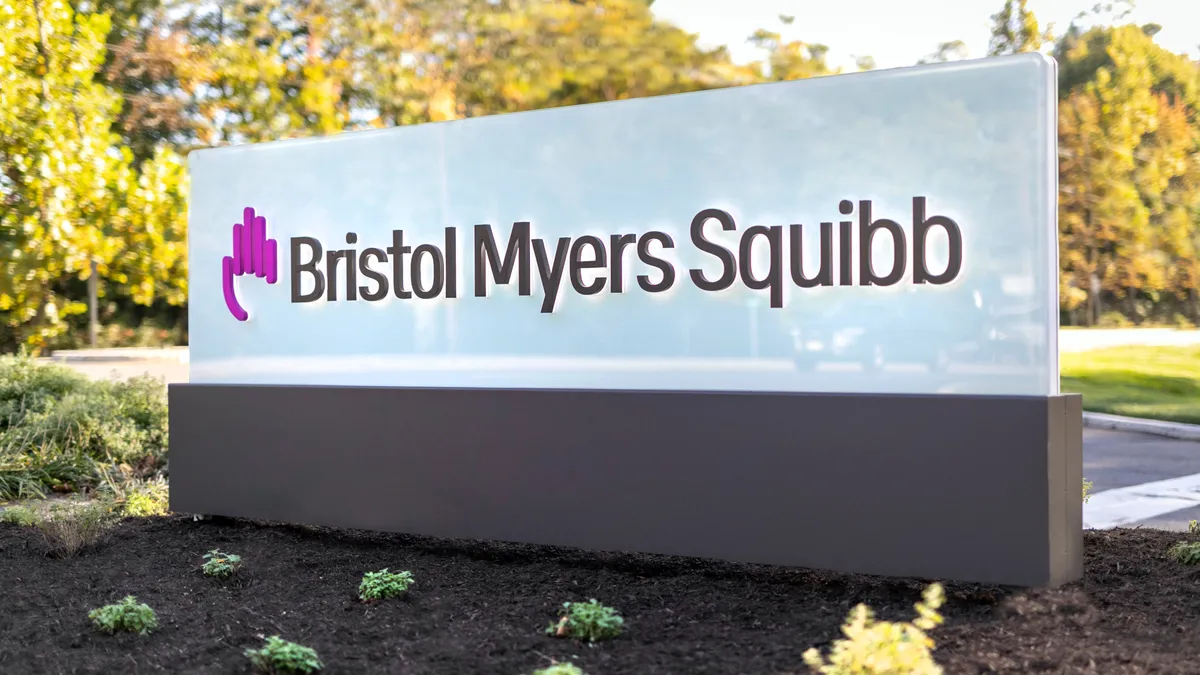 Exterior sign of Bristol-Myers Squibb