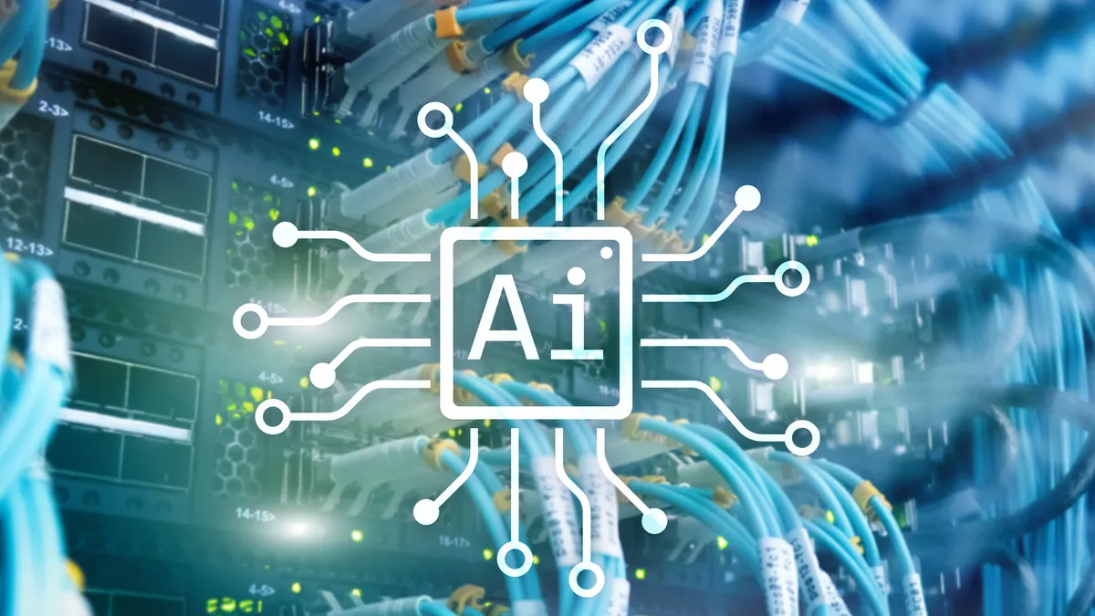 AI, Artificial intelligence, automation and modern information technology concept on virtual screen