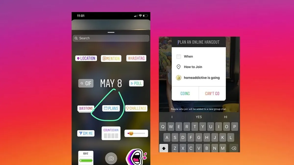 Instagram plans sticker