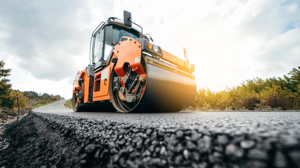 Road service repairs the highway