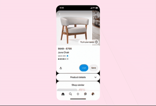Pinterest virtual furniture placement