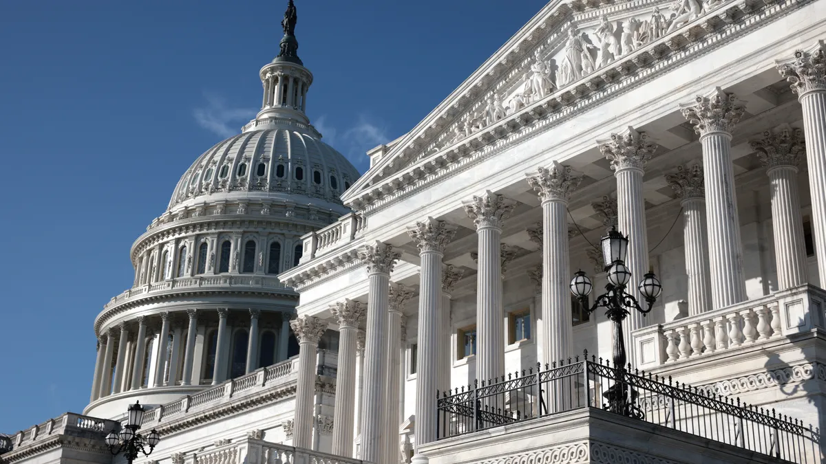 The U.S. Capitol Building as seen on a sunny day in Washington, DC.