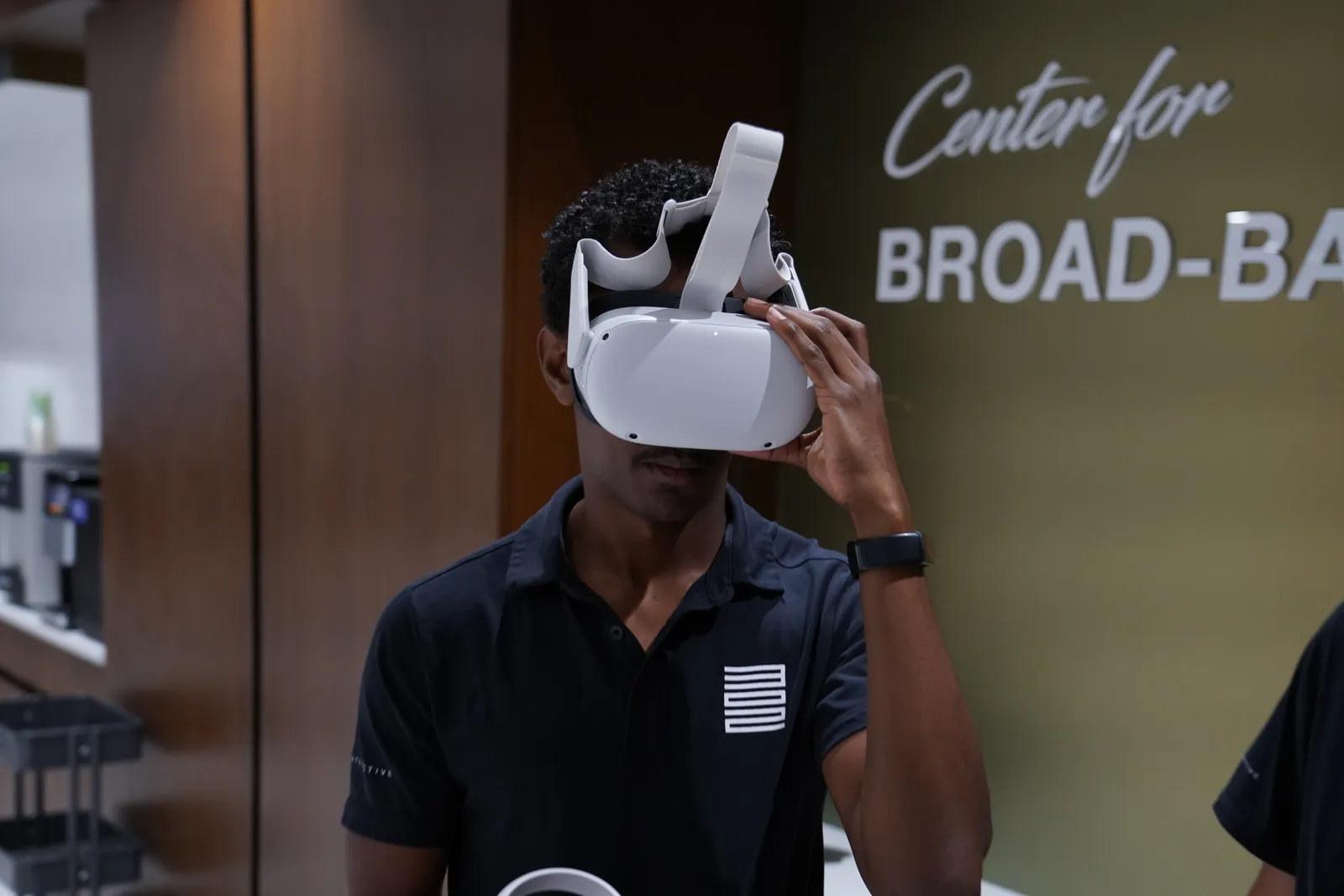 Virtual reality headset for Orlando digital twin.