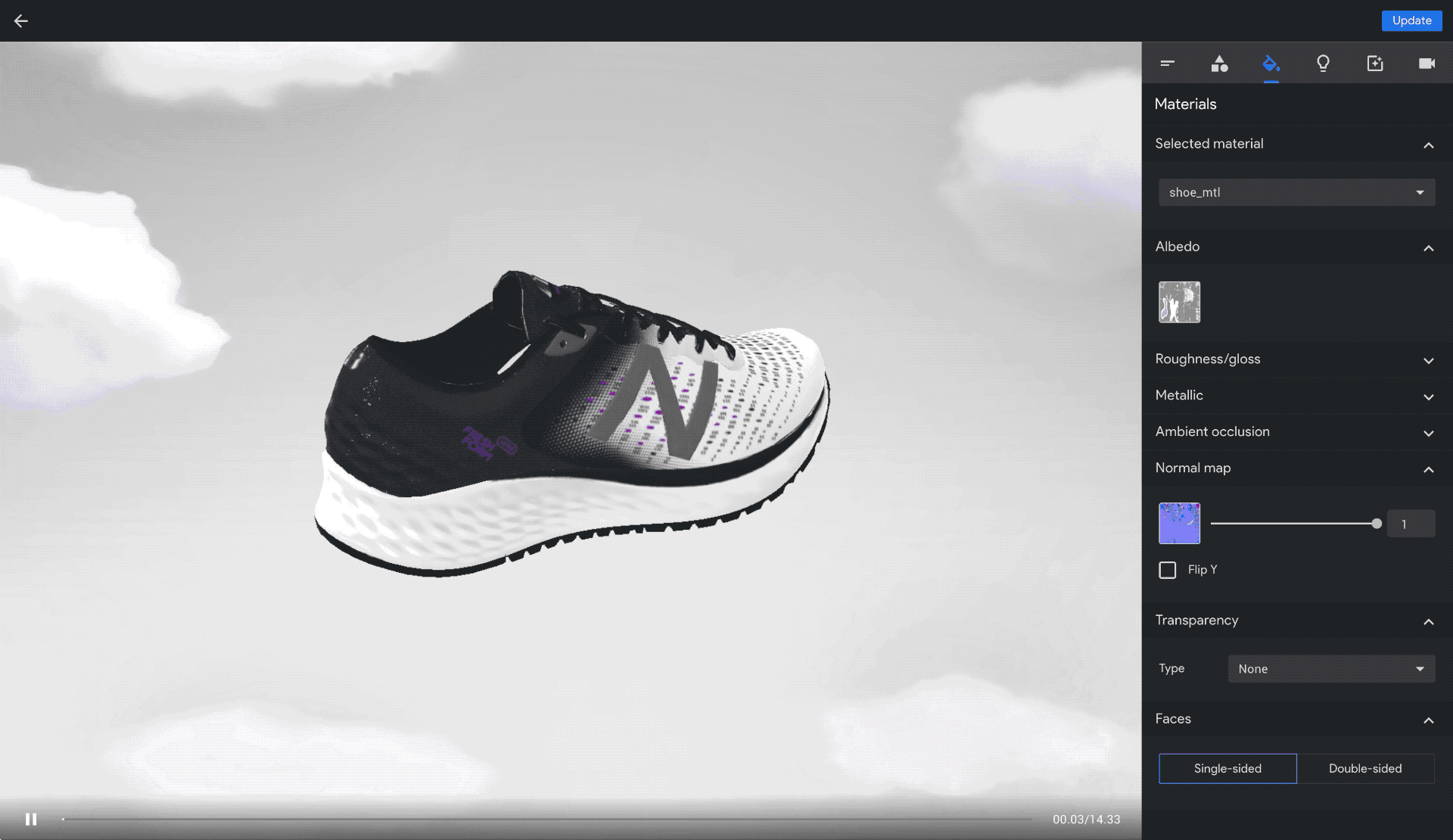 Google Poly 3D editing example