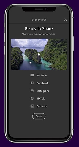 Adobe Rush TikTok integration