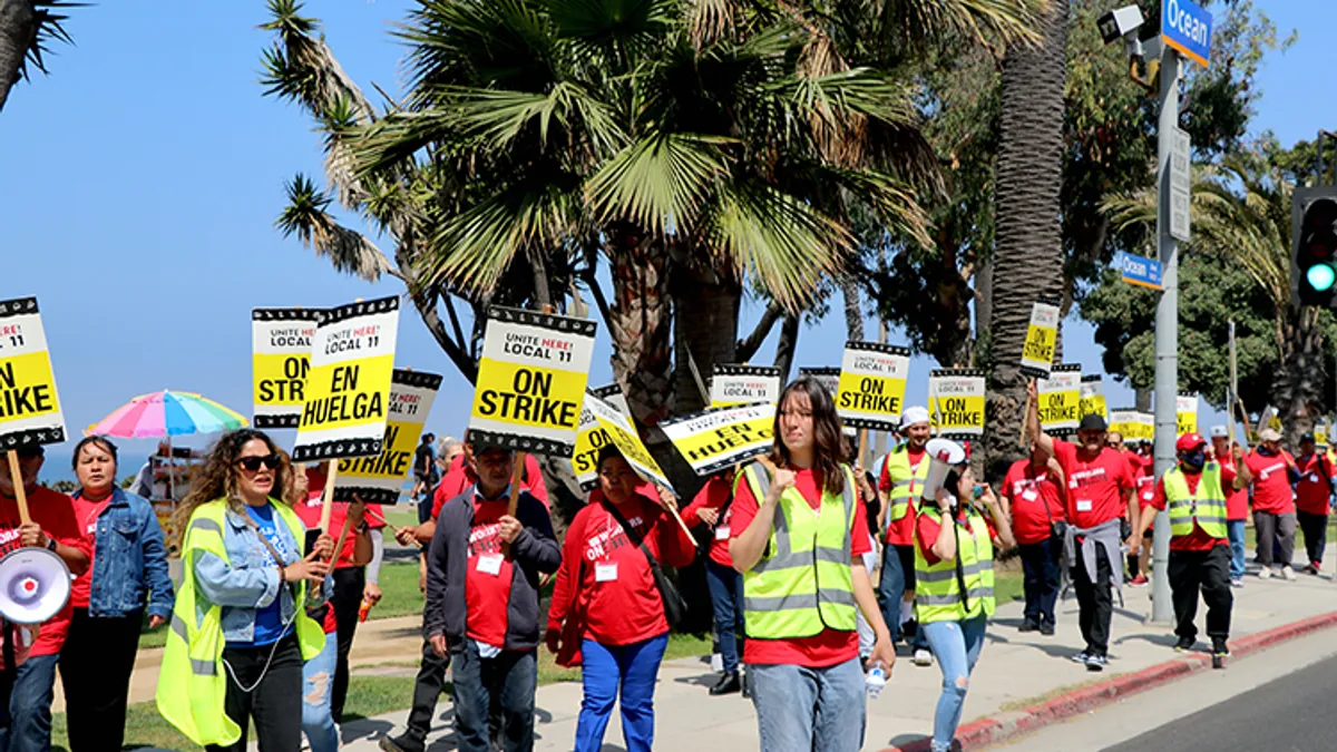 Photos of workers on strike over the July Fourth holiday.