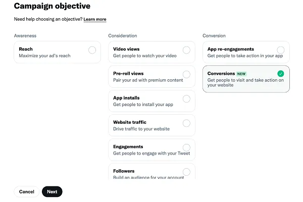 Twitter Website Conversion Optimization