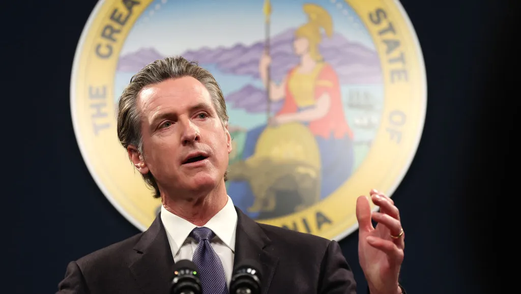 California Gov. Gavin Newsom speaks during a press conference on February 01, 2023 in Sacramento, California.