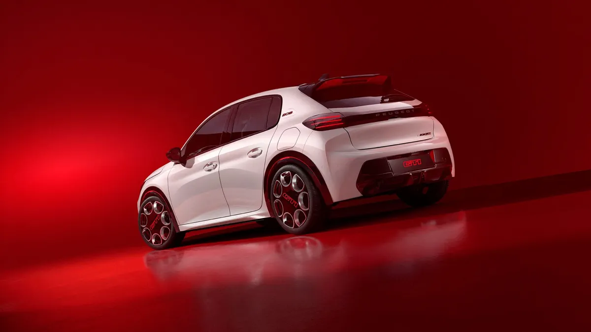 Peugeot E208 GTI electric vehicle.
