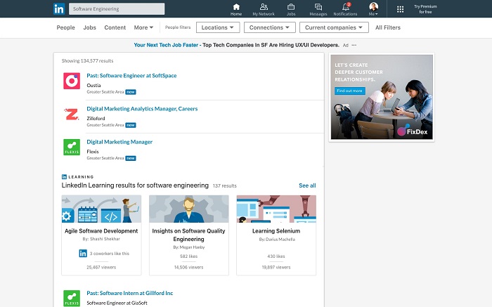 LinkedIn Learning courses in job listings