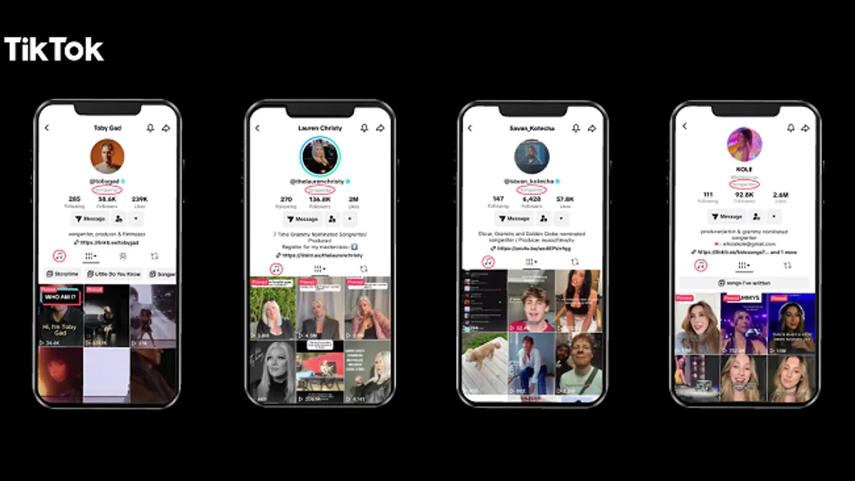 TikTok songwriter profile