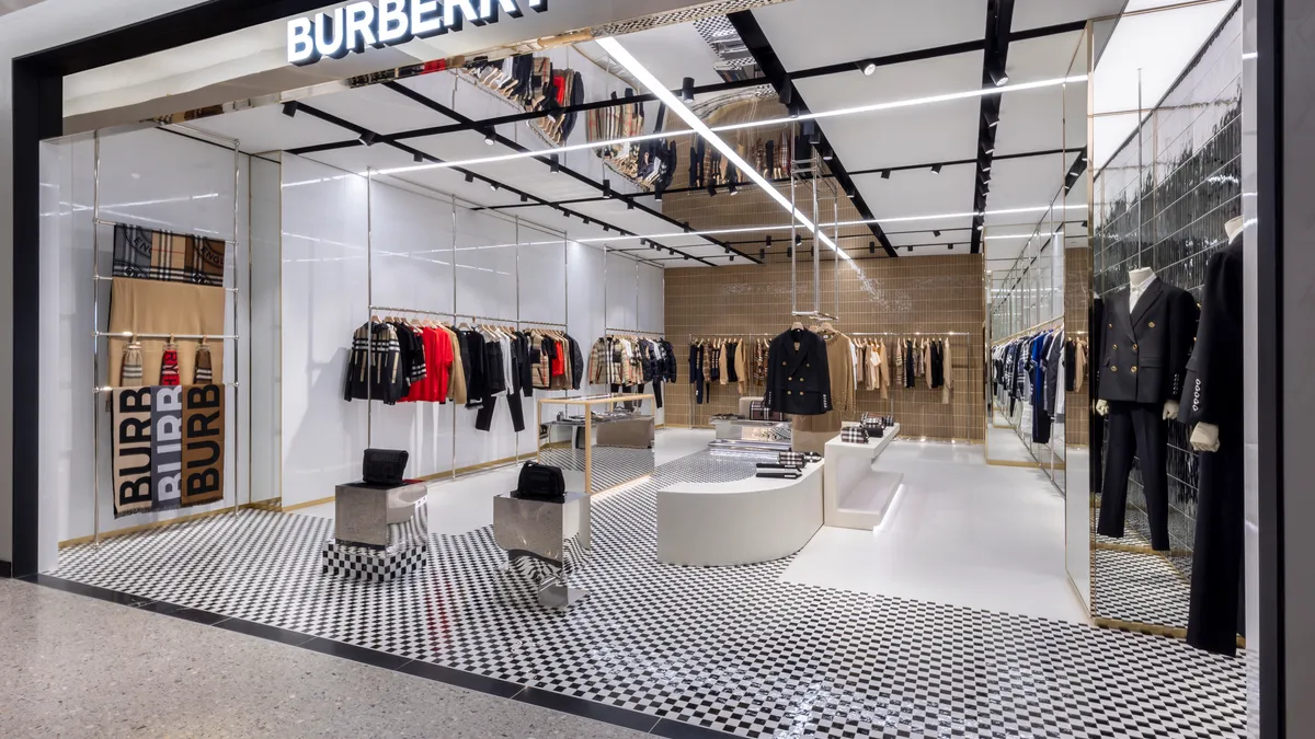 An internal shot of Burberry's shop-in-shop inside of Saks in New York City.