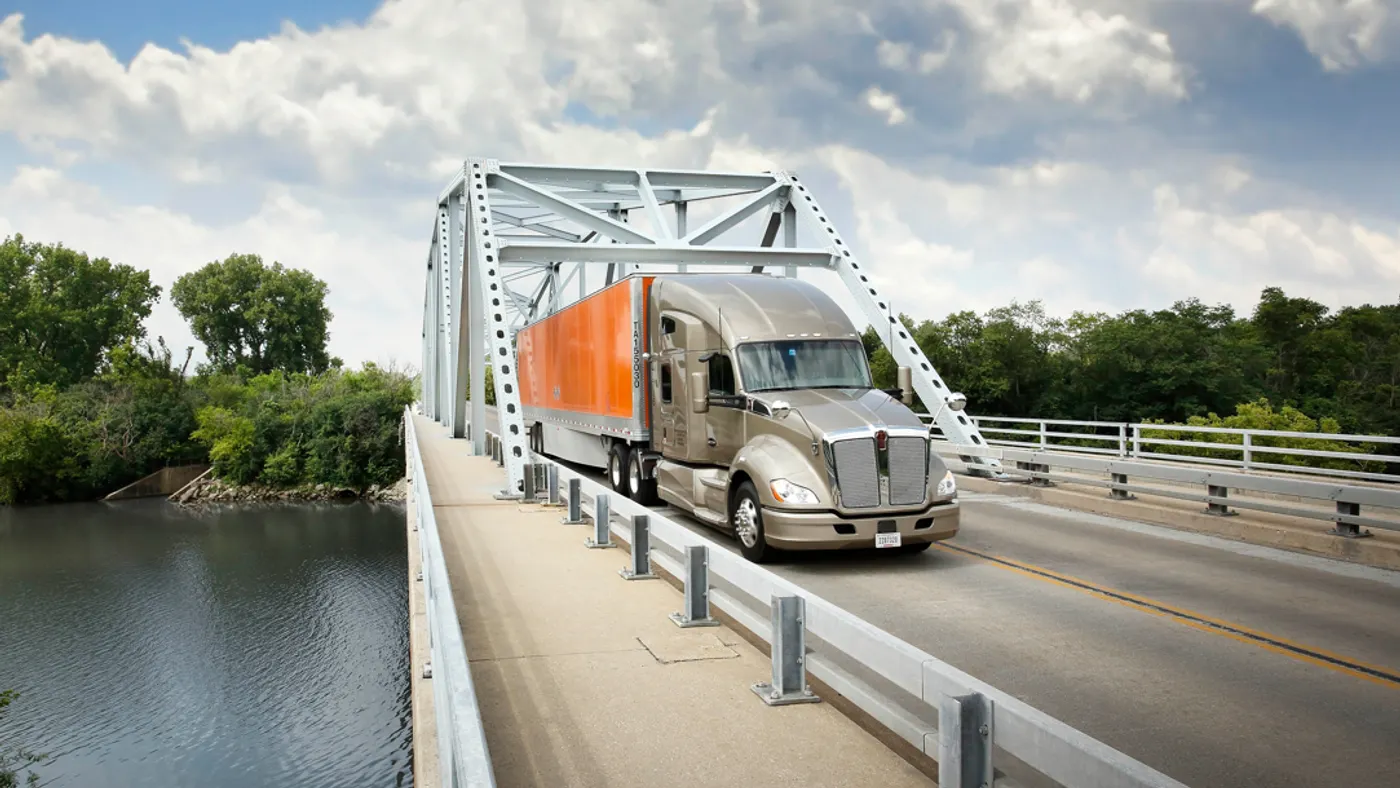 Schneider National truck bridge dedicated
