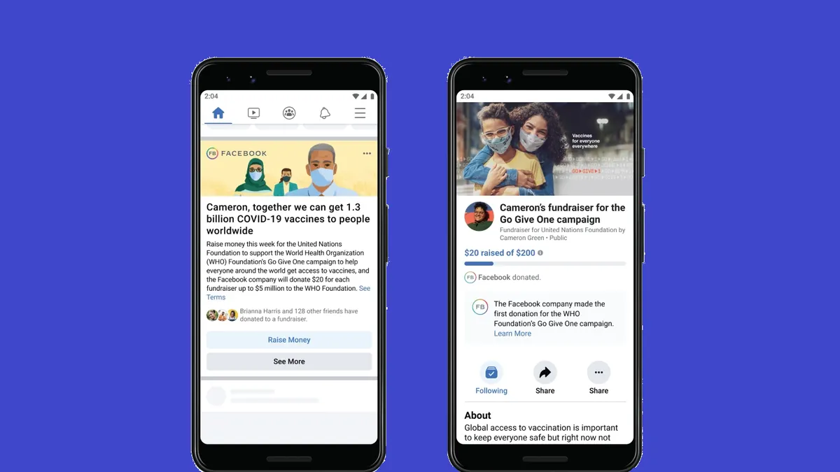 Facebook vaccine awareness push
