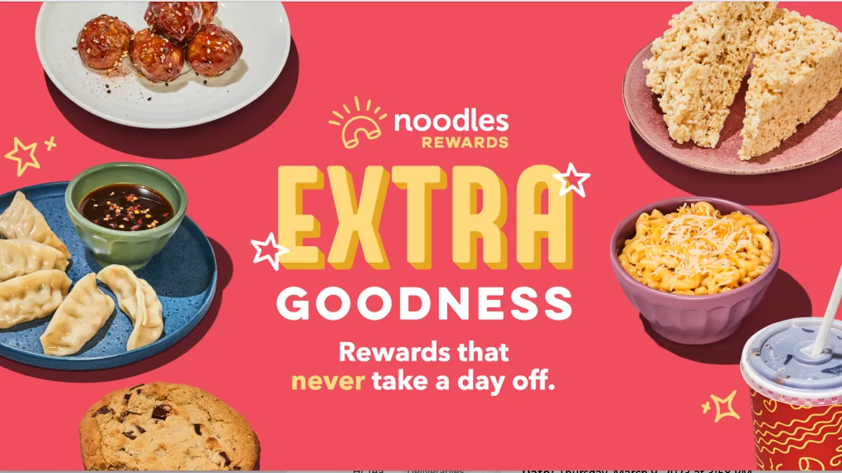 An image of Noodles & Company's daily rewards perks.