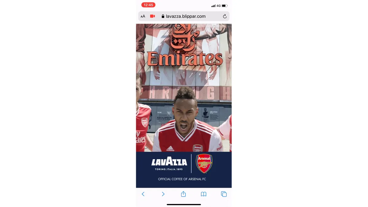 Lavazza, Arsenal sponsor AR experience for soccer fans