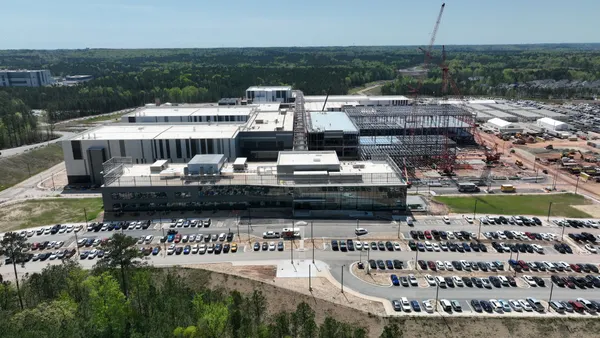 Fujifilm Biotechnologies' facility is under construction in Holly Springs, North Carolina.