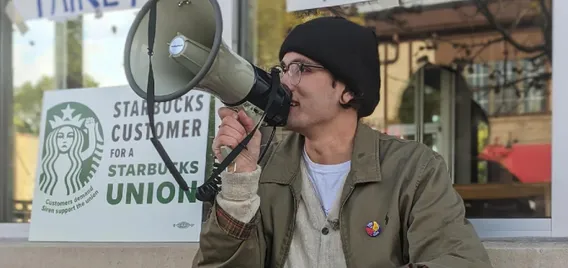 Starbucks Workers United member