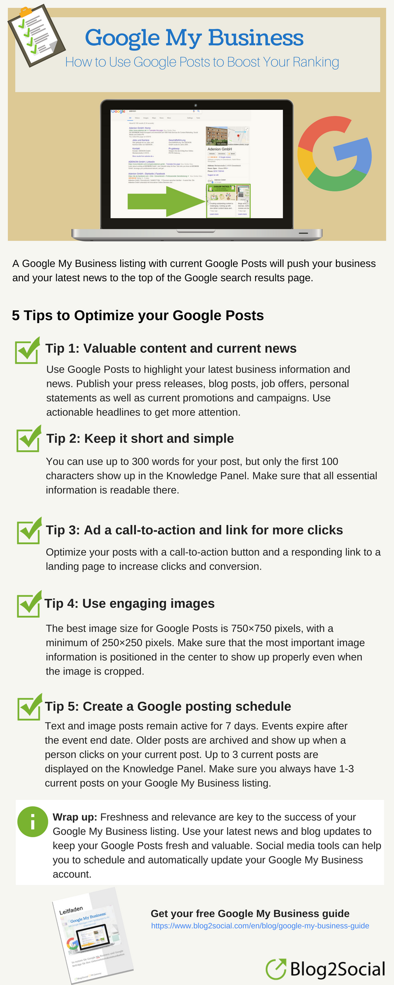 Infographic: 5 tips to optimize Google Posts for your Google My Business listing