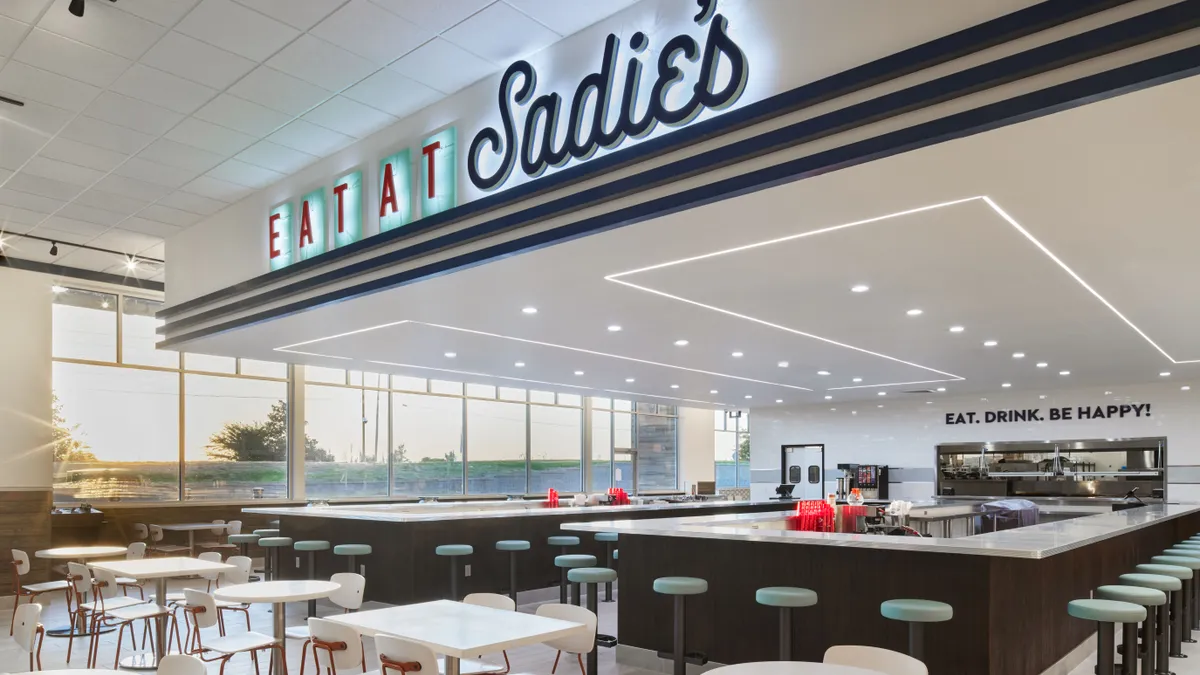 A photo of the interior of Sadie's diner.