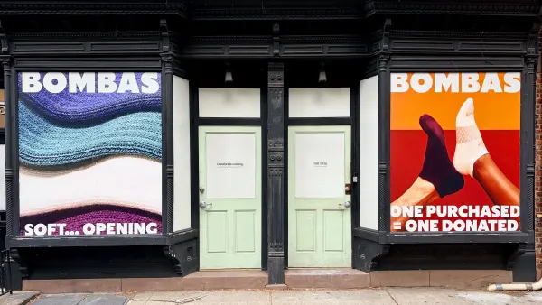 The exterior of a Bombas store in New York City