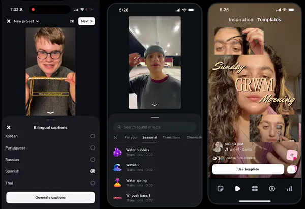 Edits app gets auto-translated bilingual captions