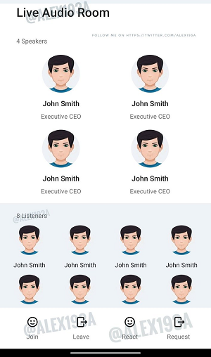 LinkedIn audio rooms mock-up