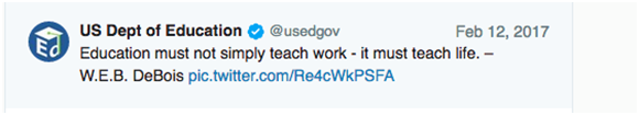 U.S. Department of Education twitter