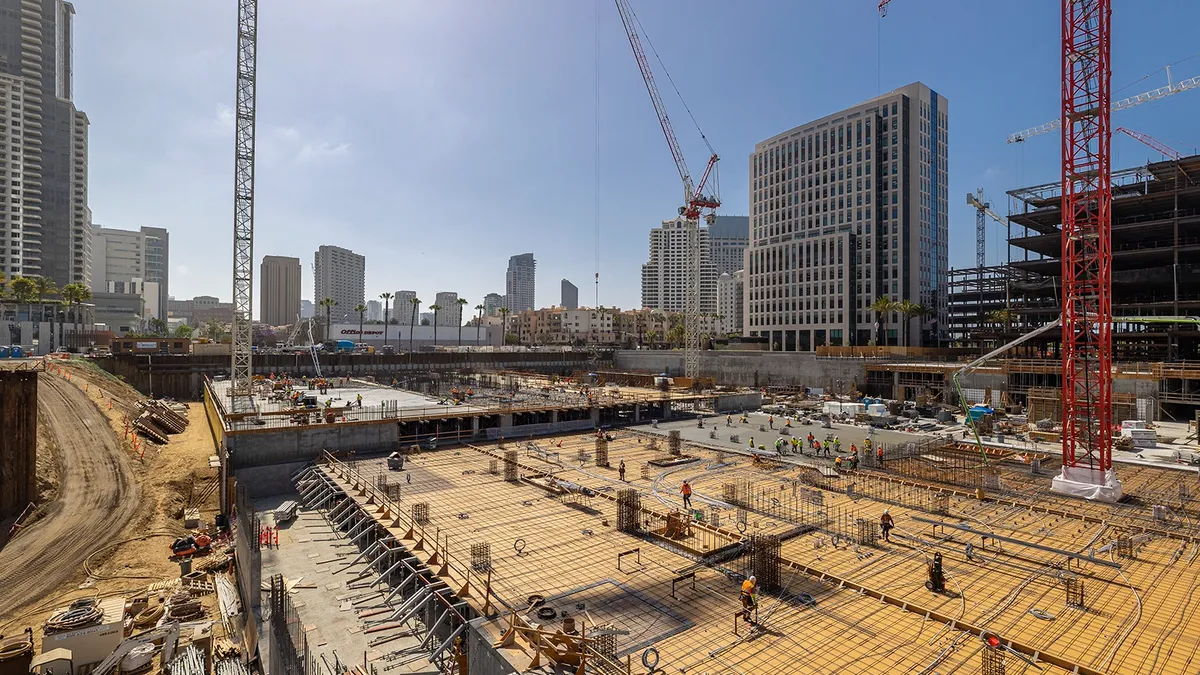 A major construction site in downtown San Diego.