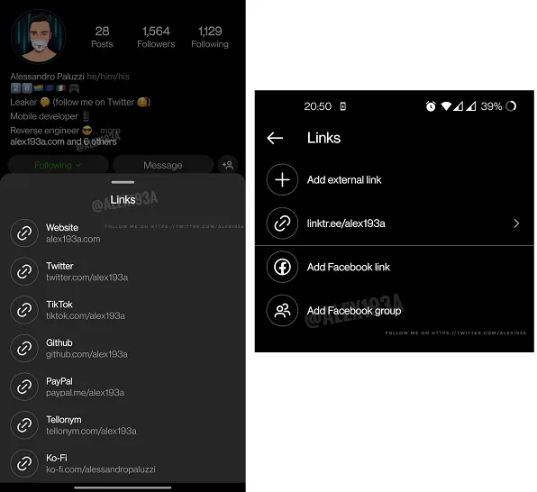Instagram multi links on bio
