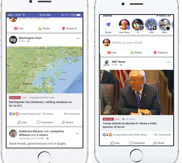 Facebook's 'Breaking News' tags