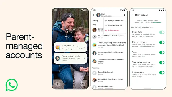 WhatsApp parent managed accounts