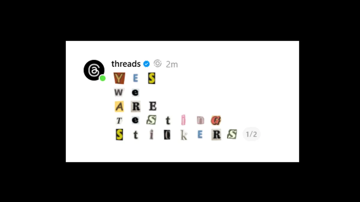 Threads animated text
