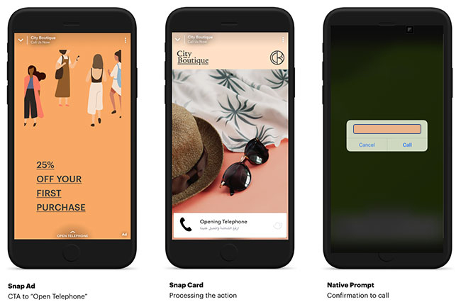 Snapchat Swipe-Up to Call