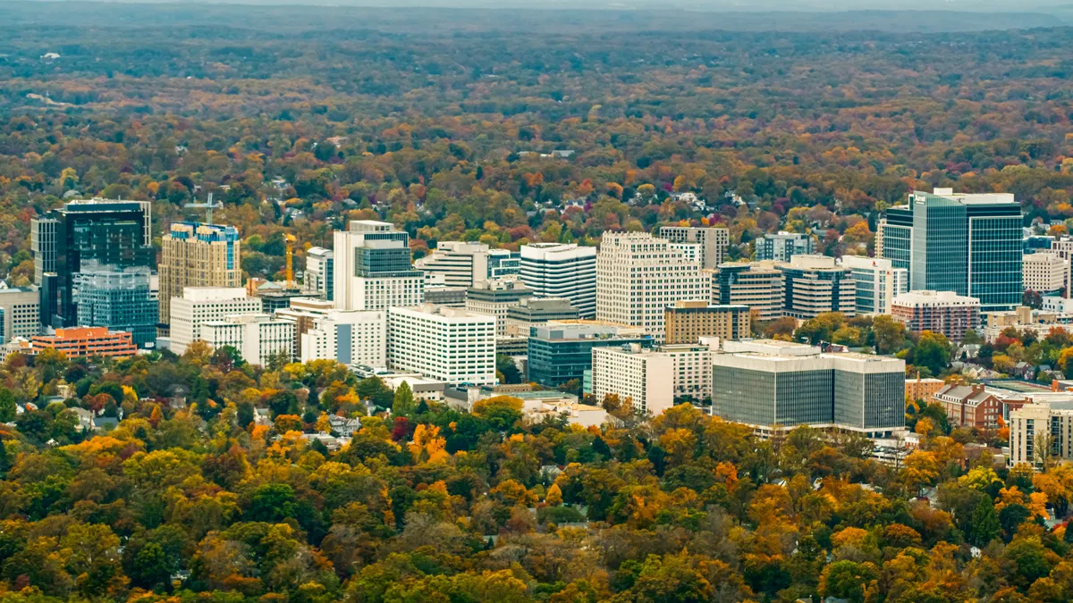 The skyline of Bethesda, Maryland.