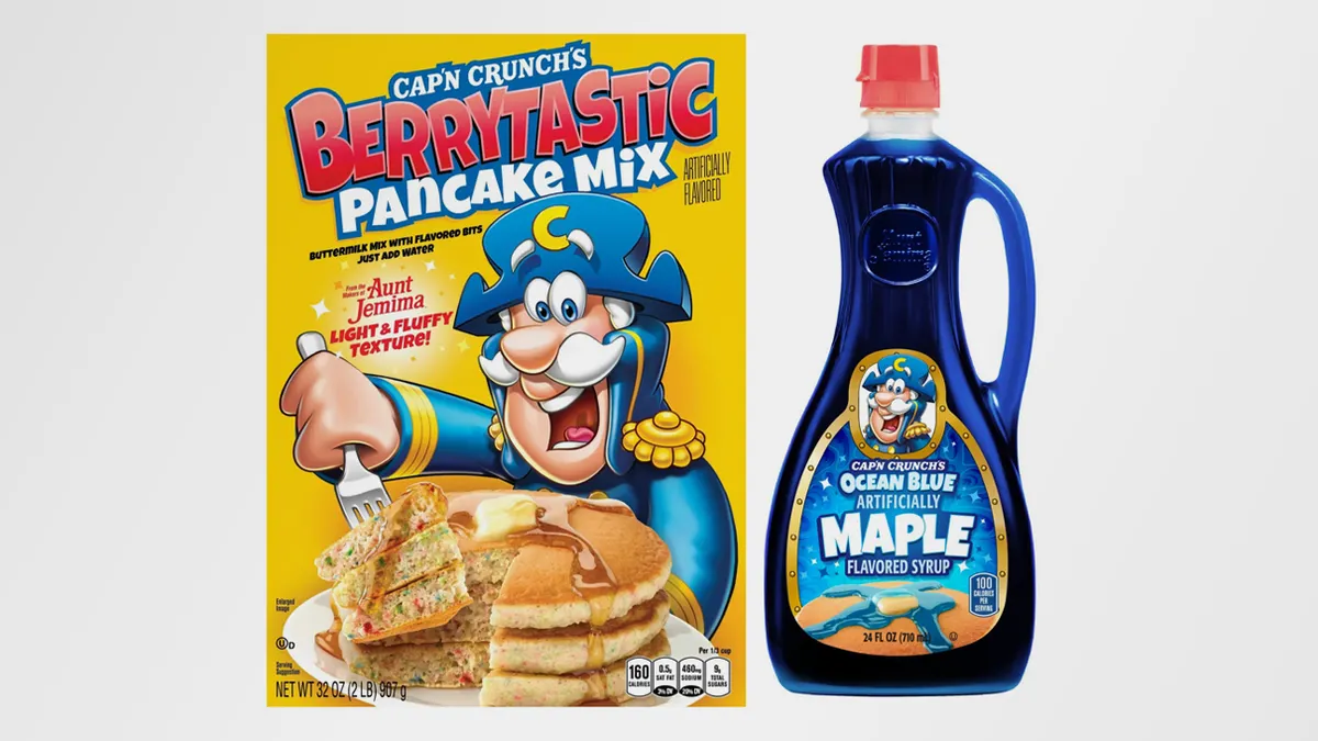The Quaker Oats Company launched Cap'n Crunch Berrytastic pancake mix and Ocean Blue Maple Syrup