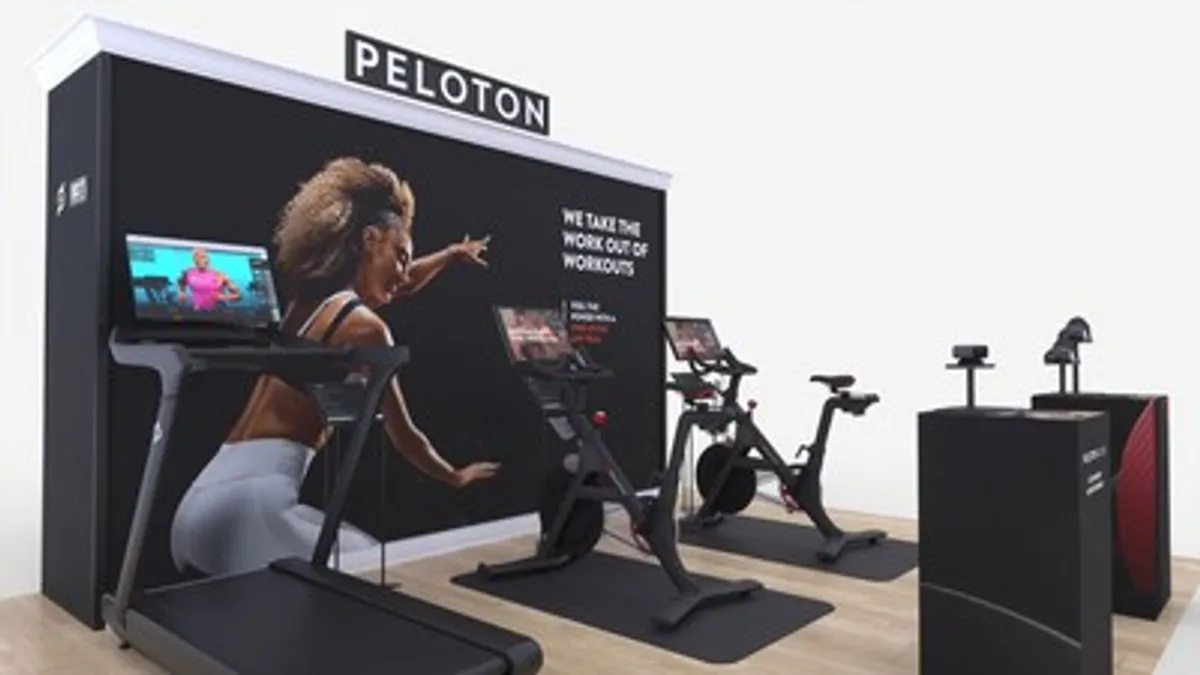 A rendering of Peloton branded fitness shops inside Dick's Sporting Goods.